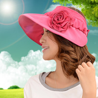 遮阳帽子女夏天女士太阳帽户外防紫外线沙滩大沿帽可折叠韩版空顶