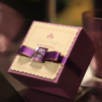 珏定欧式婚礼用品创意婚庆紫色喜糖盒结婚卡纸喜糖盒子糖果盒小号