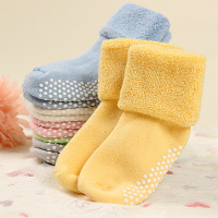 冬季毛圈加厚宝宝袜子 保暖松口婴儿0-1-3岁中筒防滑棉袜男童女童