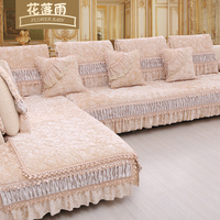 冬季欧式沙发垫奢华时尚毛绒沙发垫坐垫 法兰绒布艺沙发套巾定做