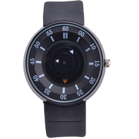 EVECICO新款简洁圆形皮带创意多功能指针石英表商务防水手表