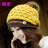 冬天女毛线帽韩版潮可爱时尚加厚加绒保暖护耳帽冬季女士针织帽子