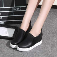 2016韩版女鞋内增高厚底高帮鞋运动休闲鞋松糕鞋中跟坡跟潮流鞋子