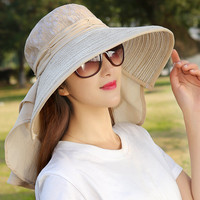帽子女夏天韩版遮阳帽防晒帽大沿防紫外线太阳帽户外沙滩帽可折叠