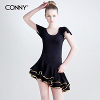 CONNY夏季女成人拉丁舞蹈表演服装 连衣连体裙演出服练功拉丁舞裙