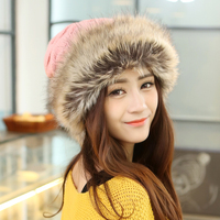 韩版可爱女士帽子冬季保暖帽子女加绒加厚护耳围脖学生针织毛线帽