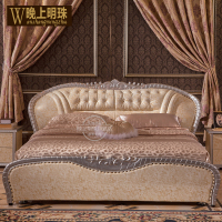 欧式床双人床 1.8米真皮法式床太子床 田园公主床婚床 橡木实木床