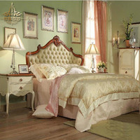 欧娜百合 奢华实木雕刻1.8米1.5米双人床结婚床  美式欧式婚床