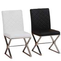 欧梵尼现代椅子 个性特价皮餐椅 时尚简约酒店餐椅靠背椅黑色白色