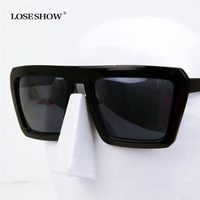 LOSE SHOW复古大框墨镜 欧美潮男女款太阳镜方形潮人街头太阳眼镜