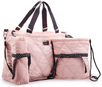 新品！meepoo粉色甜美绗缝妈咪包三件组，可做亲子包