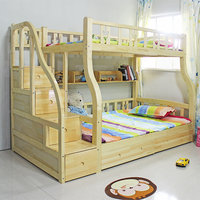 包邮子母床双层带梯柜 松木上下床高低床儿童双层床子母床实木床