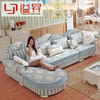 客厅韩式实木大小户型田园地中海欧式布艺沙发组合可拆洗转角贵妃