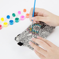 广博diy创意笔袋女韩国帆布铅笔袋涂鸦减压文具袋文具盒学习用品