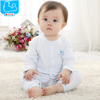 婴儿连体衣服宝宝秋装纯棉长袖新生儿衣服0-3-6个月满月哈衣爬服