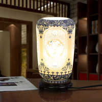 唐英陶瓷灯具古典青花中式卧室床头装饰创意台灯青之雅致 包邮
