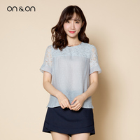 [商场同款]onon安乃安2016夏季新品韩版女甜美短袖衬衫NW5MB299