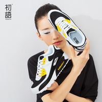 初语女鞋子秋季韩版透气垫鞋网面运动休闲跑步网鞋学生厚底内增高