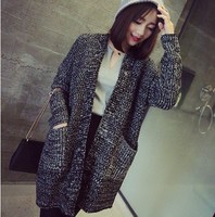 秋季新款韩版女针织开衫灰色洋气蝙蝠感慵懒毛衣外套女针织衫