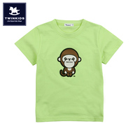 TWINKIDS韩国小木马童装夏季新品大童短袖t恤男休闲小童卡通T恤