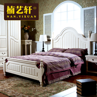 田园床1.5米白色全实木床高箱床1.8米双人床楠艺轩韩式欧式公主床