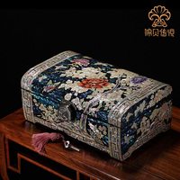 韩国公主首饰盒欧式木质螺钿漆器带锁珠宝盒高端礼品纯手工收藏品