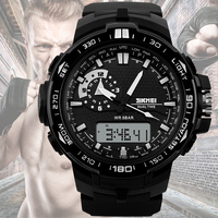时刻美防水运动男表手表 skmei男士学生多功能双显户外电子表腕表