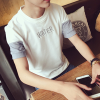 夏季男装圆领短袖t恤青少年韩版修身男士大码体恤衫潮流半袖衣服