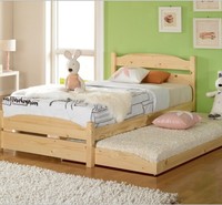 特价实木床松木床儿童床单人床双人床带拖床成人床1.2 1.5米1.8米