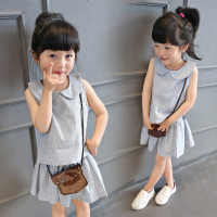 儿童2016夏装童装无袖半身裙两件套韩国女童夏季t恤短裙搭配套装