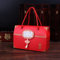 结婚用品喜糖盒子婚庆纸盒大码礼盒回礼袋可装烟中式红色包装盒