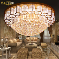 现代灯饰S金水晶灯 圆形客厅简约吸顶灯餐厅灯卧室创意大厅灯具