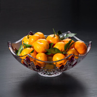欧式大号水晶玻璃水果盘透明创意果盘客厅糖果盘干果盘零食盘
