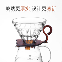 泰摩 摩摩猫超厚玻璃咖啡滴滤杯 手冲壶过滤套装 家用咖啡壶 包邮