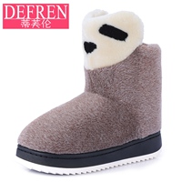 DeFren/蒂芙伦雪地靴女短靴冬季厚底加绒套筒甜美平跟学生女鞋