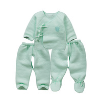 新生儿保暖内衣套装纯棉0-3-6月初生婴儿衣服春秋冬季和尚服加厚