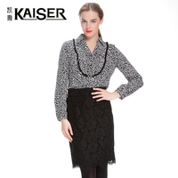Kaiser/凯撒专柜同款 女装波点衬衫圆点雪纺衬衫打底长袖女士衬衣