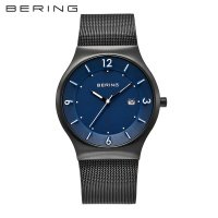 Bering进口手表 钢带男士光能表时尚潮流简约商务太阳能手表男表