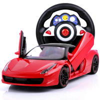法拉利458车模 儿童生日礼物充电动遥控车模跑车开门漂移玩具汽车