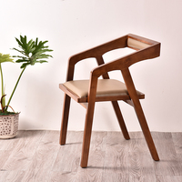 zmht美式复古实木餐椅 靠背餐椅 扶手餐厅休闲椅子 简约现代椅凳
