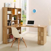 家用台式转角电脑桌 书桌/书柜 书架书柜组合家具 办公桌置物架