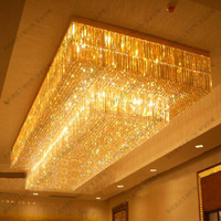 豪华大型工程灯酒店大堂灯长方形水晶灯别墅吸顶灯客厅灯