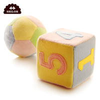SHILOH婴儿玩具宝宝认知益智新生儿球和数字方块毛绒布艺摇铃套装