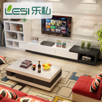现代简约钢化玻璃茶几桌电视柜组合北欧可伸缩客厅电视机柜家具