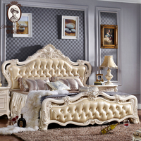 香丽法兰家具 法式床 田园床 双人床实木床 1.8米欧式床真皮婚床