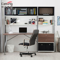 猫王家具转角桌书房电脑桌书柜书架办公工位DIY组合钢木家具