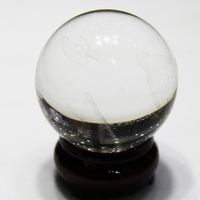 Runyangshi天然白水晶球摆件水晶摆件一物一图 原石打磨