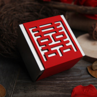 喜相依喜糖盒子马口铁盒中国风创意结婚礼庆用品方形定制糖果盒子