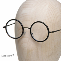LOSE SHOW韩国潮人小圆框眼镜复古镜框 文艺男女圆形近视镜架配镜
