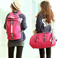 韩版双肩包女旅行包帆布休闲百搭运动包户外旅游包大容量旅行背包